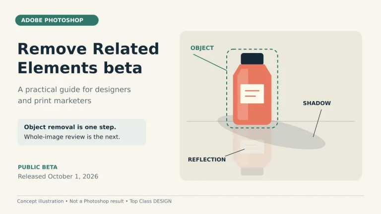 Original illustration for Adobe Photoshop’s Remove Related Elements beta, showing a generic object with a shadow and reflection.